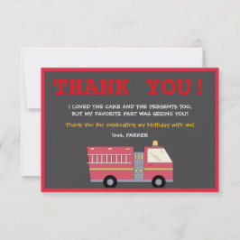 Red Firefighter Alarm Firecar Birthday Supplies Tack Kort