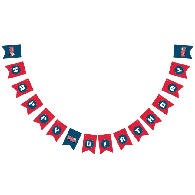 Red Firefighter Alarm Firecar Birthday Supplies Vimplar (Alla)