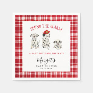 Red Firefighter Puppy Baby Shower Pappersservett
