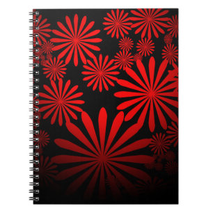 Red Fireworks Anteckningsbok Med Spiral