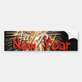 Red Fireworks Gott nytt år 2019 Bumper S Bildekal