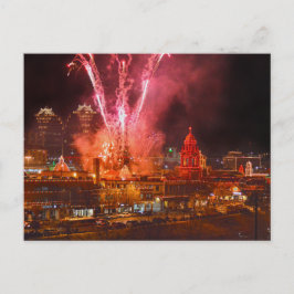 Red Fireworks over the Plaza, Kansas City Vykort