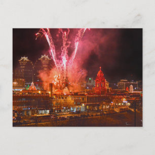 Red Fireworks over the Plaza, Kansas City Vykort