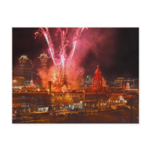 Red Fireworks over the Plaza, Kansas City