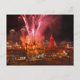 Red Fireworks over the Plaza, Kansas City Vykort