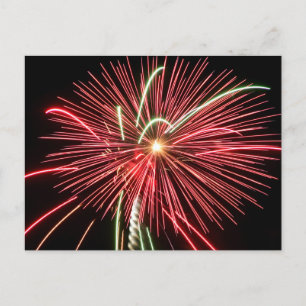 Red Fireworks Vykort