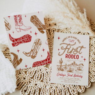 Red First Rodeo Birthday-inbjudan Inbjudningar