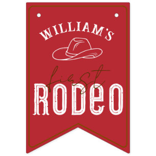 Red First Rodeo Photo Banner - Western Cowboy 1st Vimplar