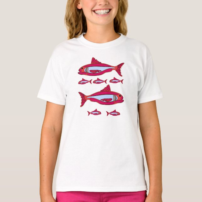 Red Fish För barn T-Shirt (Framsida)