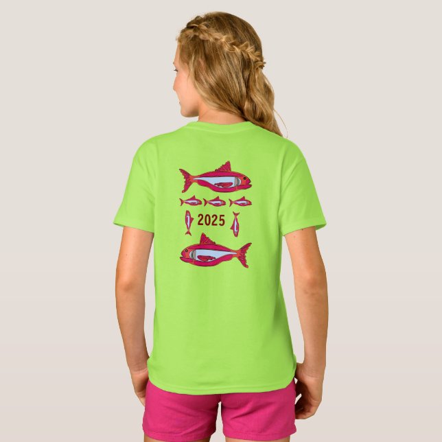 Red Fish För barn T-Shirt 2025 (Hel baksida)