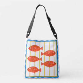 Red Fish Nautical Tote Axelväska