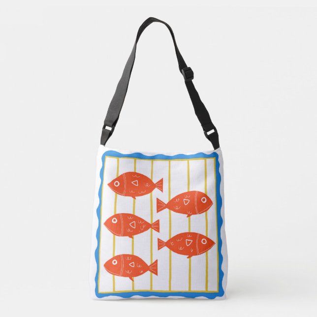 Red Fish Nautical Tote Axelväska (Baksida)