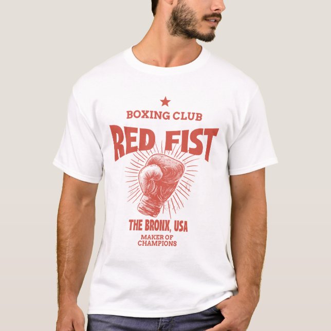 Red Fist Boxing Klubb T Shirt (Framsida)