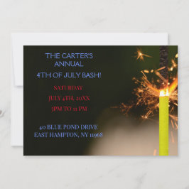 Red Fjärde juli Independence day Sparkler Inbjudningar