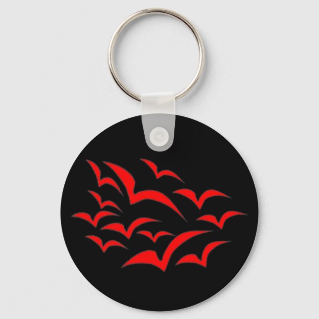Red Fladdermus Cloud Keychain Nyckelring (Framsida)