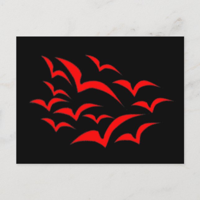 Red Fladdermus Cloud Postcard Vykort (Framsida)