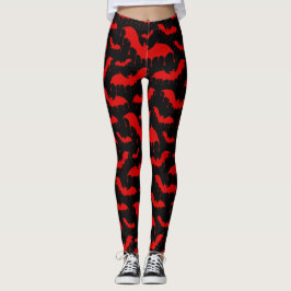 Red Fladdermus Moth Nu Goth Gothic Alternative Leggings