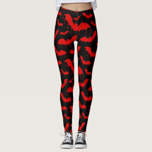 Red Fladdermus Moth Nu Goth Gothic Alternative Leggings