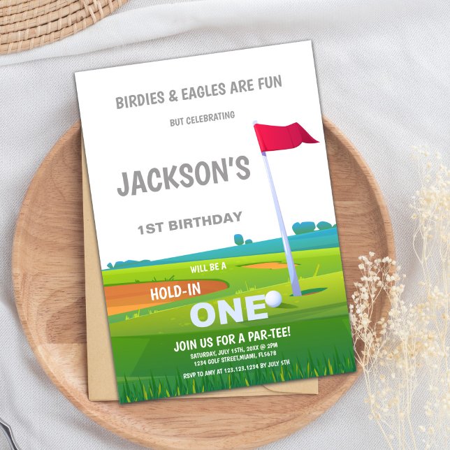Red Flag Golf Birthday Invitations Inbjudningar (Red Flag Golf Birthday Invitations)