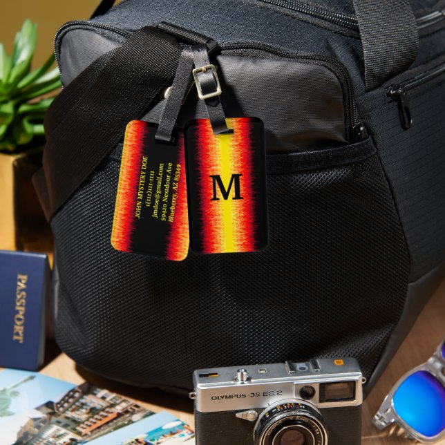 Red Flames Bagagebricka (Fram & Baksida)