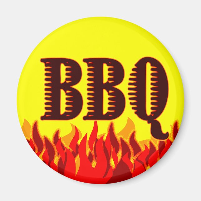 Red Flames BBQ Sayed Magnet (Framsidan)