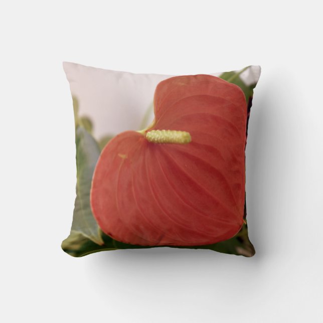 Red Flamingo Flower Cushion Kudde (Framsida)