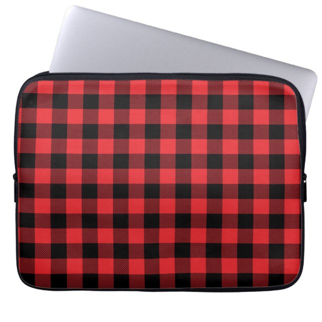 Red Flanals Buffalo Check Mönster Laptop Fodral (Framsidan)