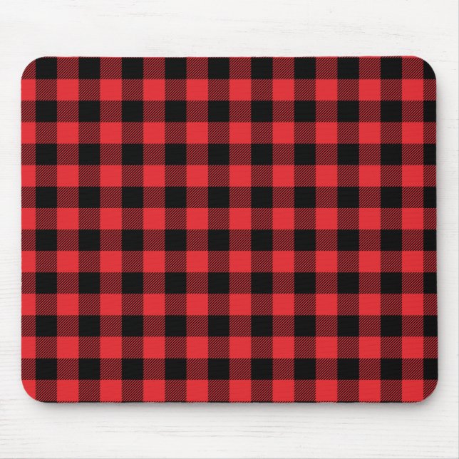 Red Flanals Buffalo Check Mönster Musmatta (Framsidan)