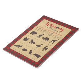 Red Flanals som är mitt Baby djur-spel i Mamma Anteckningsblock