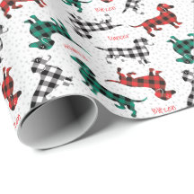 Red Flanella Dachshunds med Hund Namn