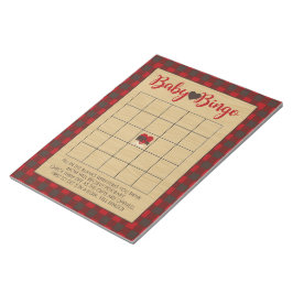 Red Flano Bingo Baby Shower Game Pack Anteckningsblock