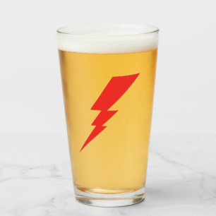 Red Flash Lightning Bolt Glaskopp