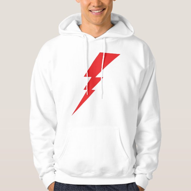 Red Flash Lightning Bolt Hoodie (Framsida)
