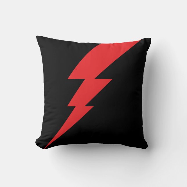 Red Flash Lightning Bolt Kudde (Framsida)