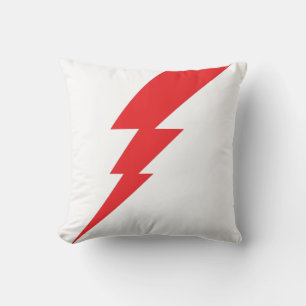 Red Flash Lightning Bolt Kudde