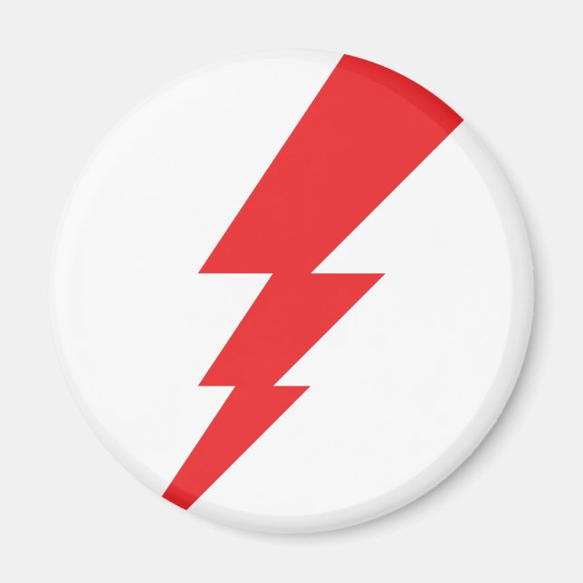 Red Flash Lightning Bolt Magnet (Framsidan)