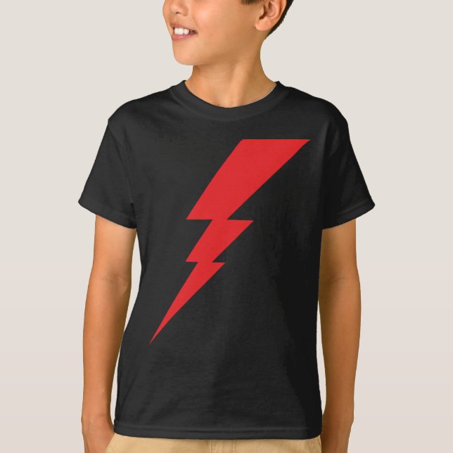 Red Flash Lightning Bolt T Shirt (Framsida)
