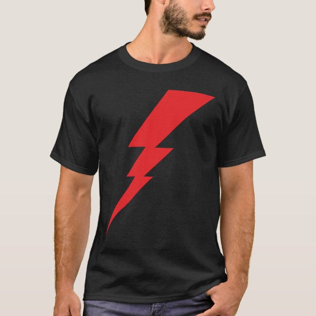 Red Flash Lightning Bolt T Shirt (Framsida)