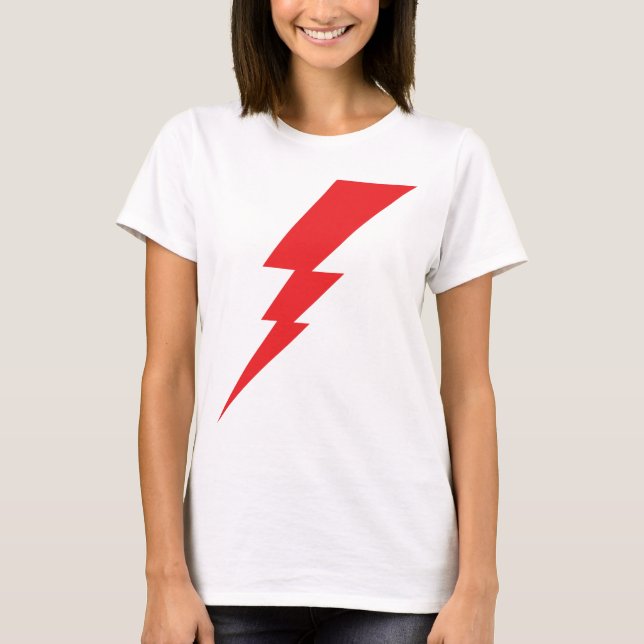 Red Flash Lightning Bolt T Shirt (Framsida)