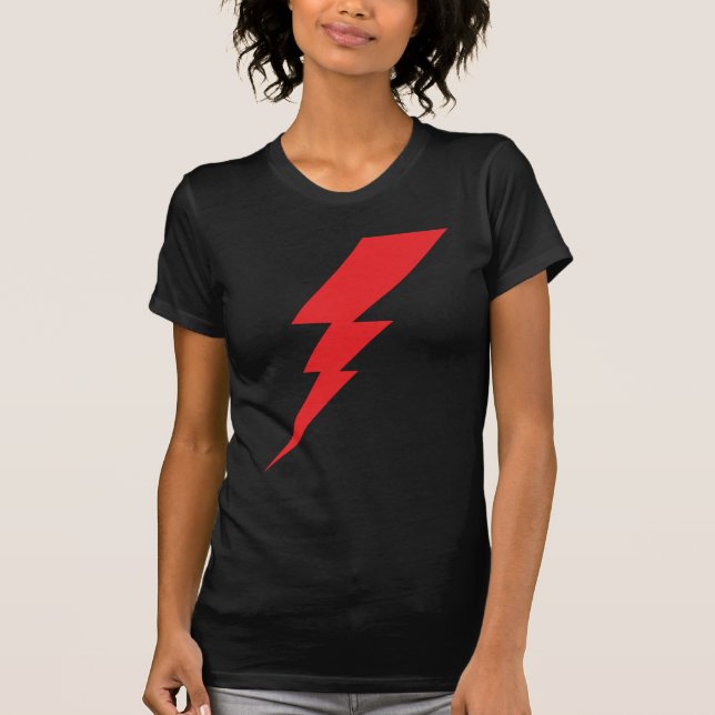 Red Flash Lightning Bolt T Shirt (Framsida)