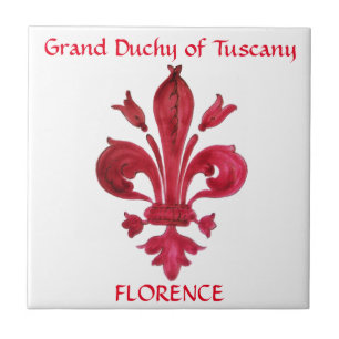 RED FLEUR DE LIS KAKELPLATTA