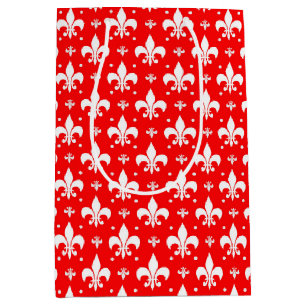 Red Fleur-de-lis Mönster Design