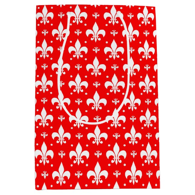 Red Fleur-de-lis Mönster Design (Framsidan)