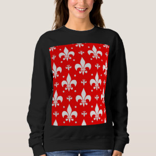 Red Fleur-de-lis Mönster Design T Shirt