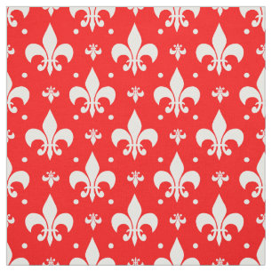 Red Fleur-de-lis Mönster Design Tyg