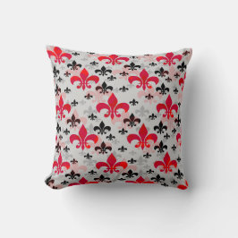 Red Fleur De Lis Yta Mönster Design Kudde