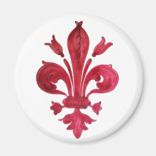RED FLEUR DE LISE MAGNET