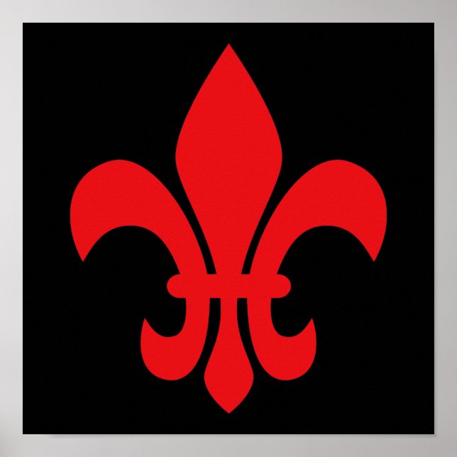 Red Fleur de Lys Poster (Framsidan)