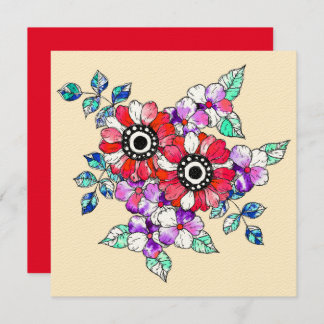Red floral decoration tack kort
