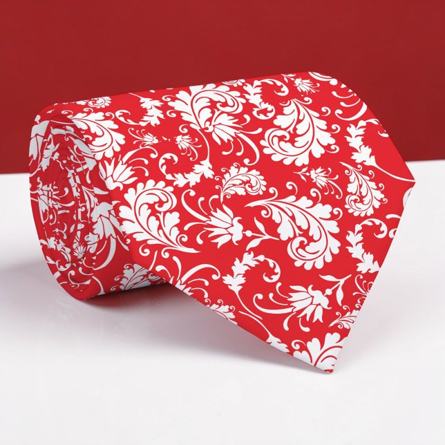 Red Floral Pattern Custom Necktie Slips (Skapare uppladdad)